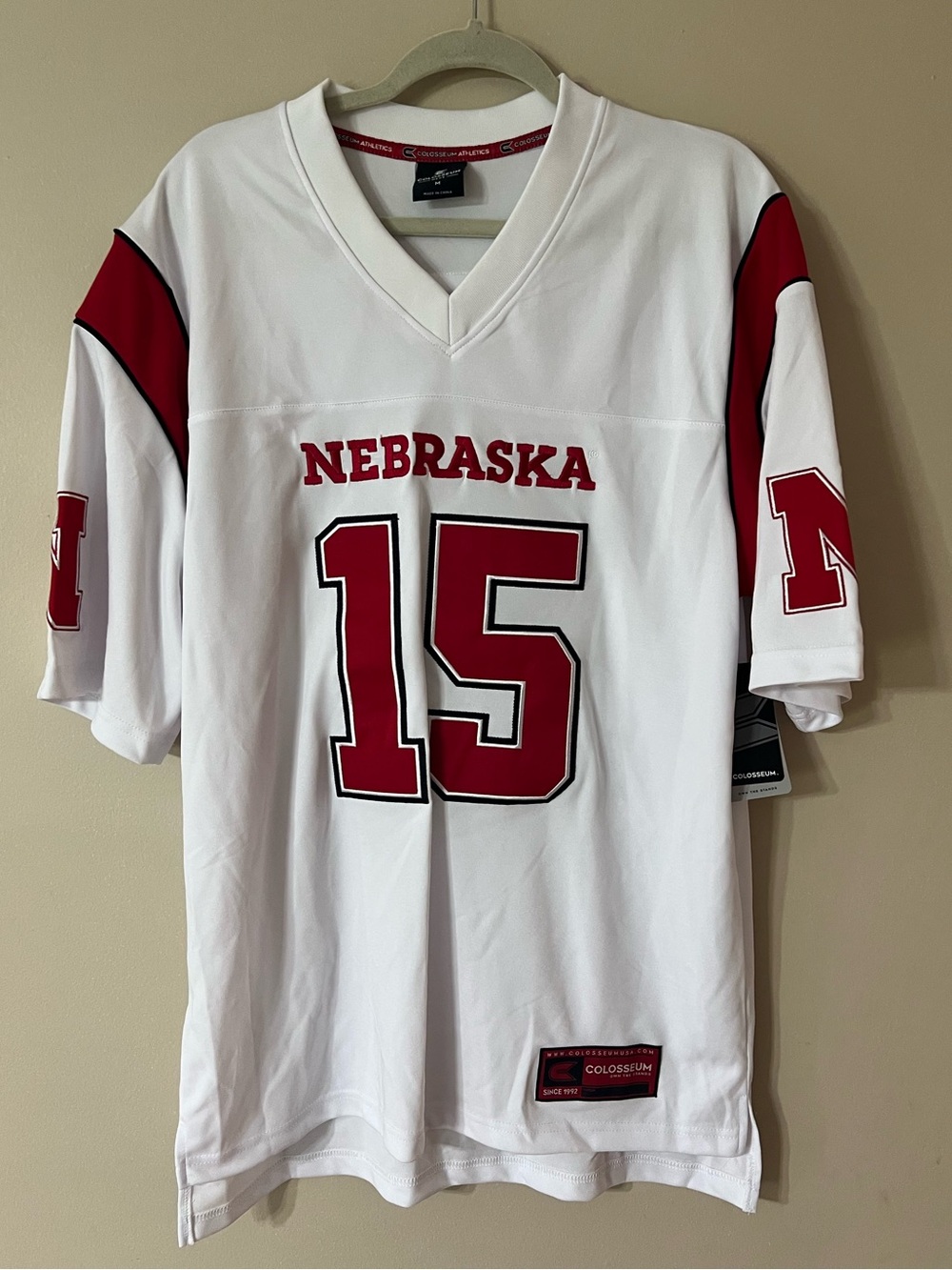 Colosseum Athletics Nebraska Cornhuskers football jersey white #15 Dylan Raiola